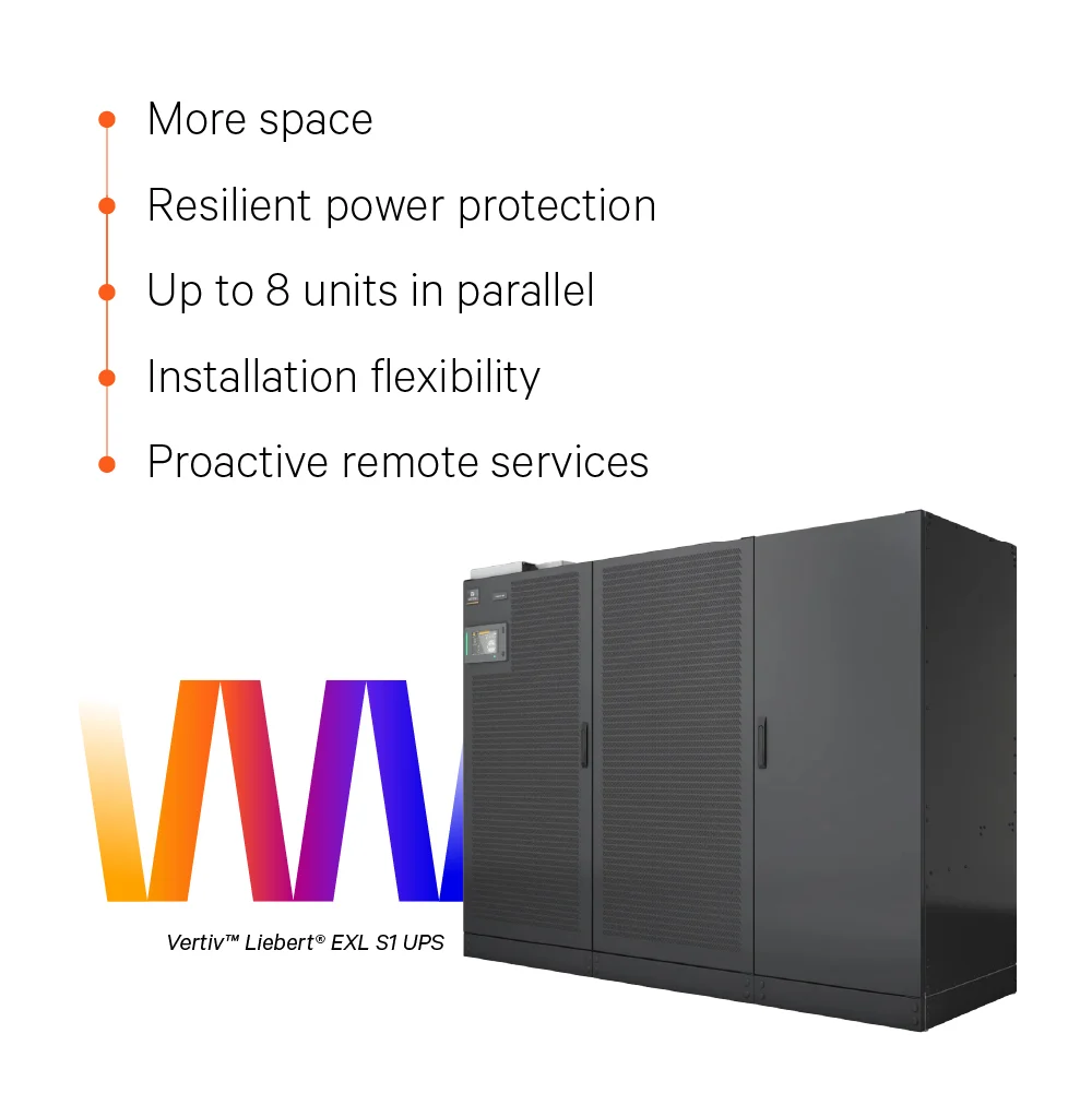 MORE SPACE: Minimized UPS footprint allows more space for revenue-generating IT equipment